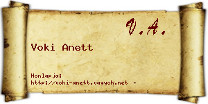 Voki Anett névjegykártya